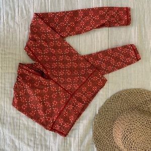prAna red patterned leggings medium